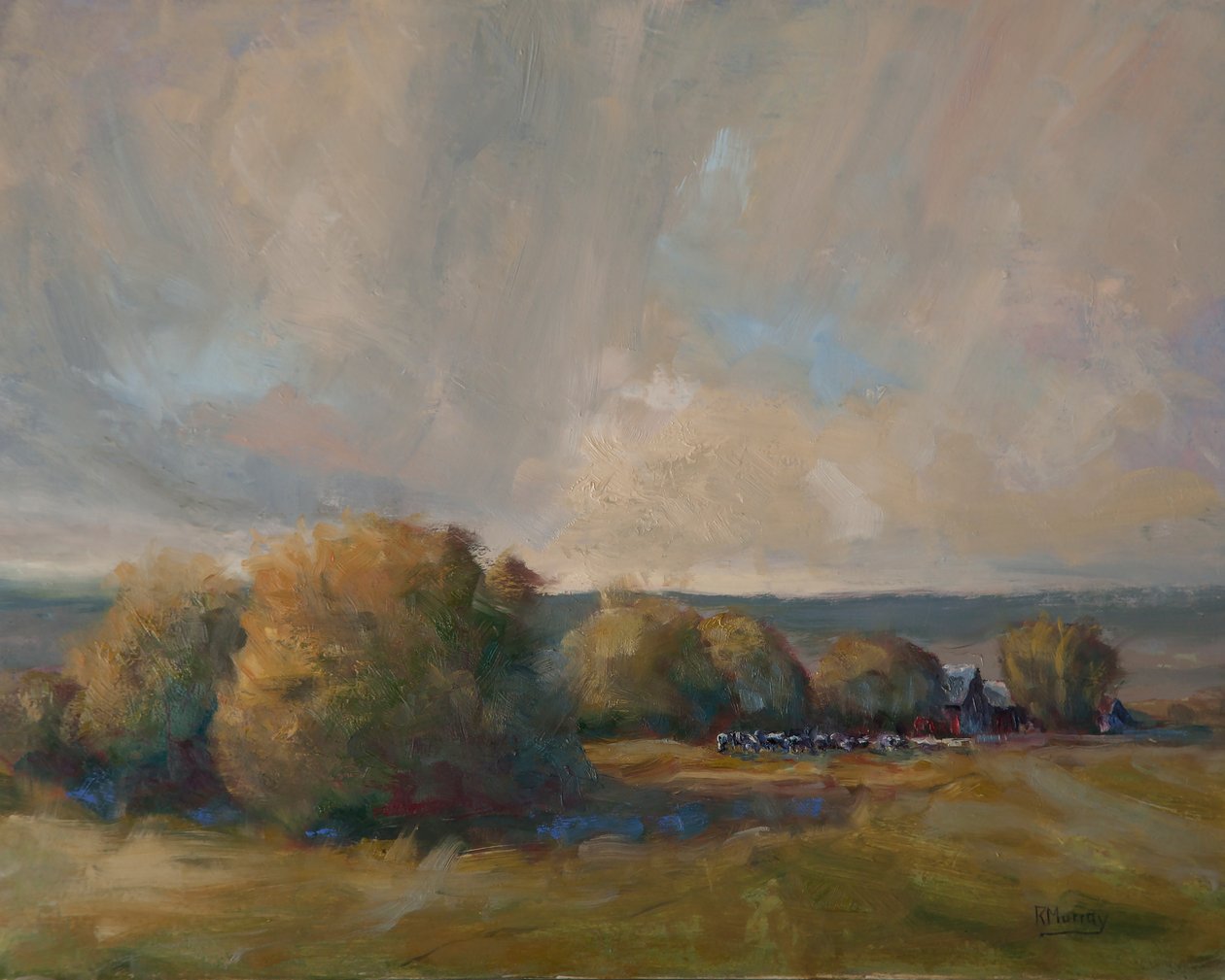 Moon Rising, 2016 (olie på panel) af Roberta Murray