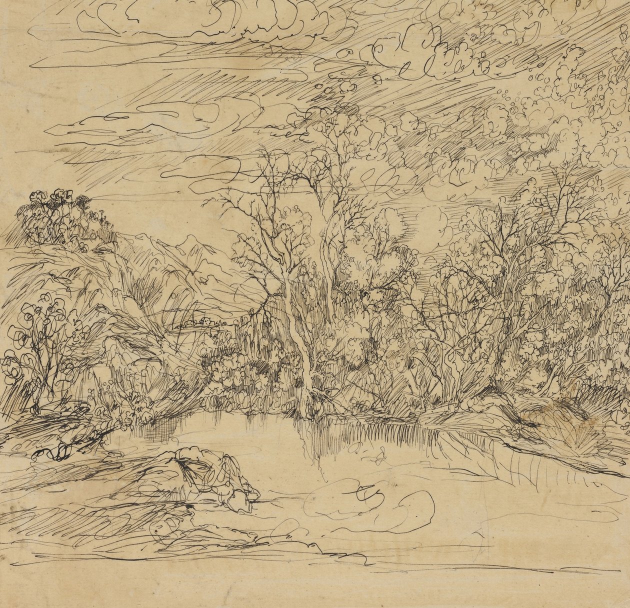 Bank of a Pond af Rodolphe Bresdin