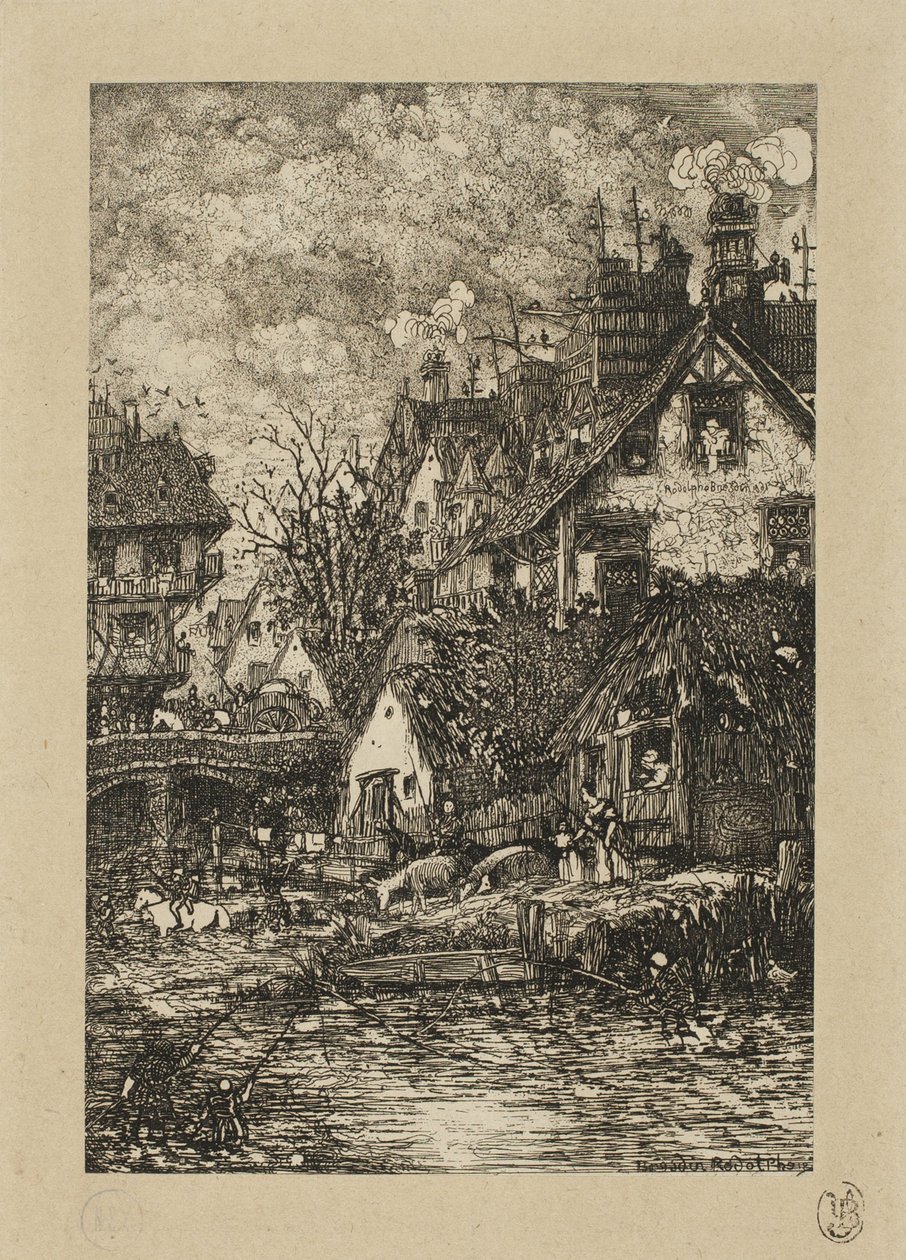 Entering a Village, fra Revue Fantaisiste af Rodolphe Bresdin