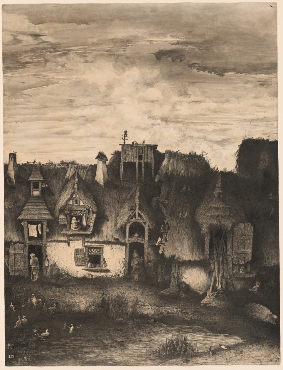 Fantasy Farmhouse af Rodolphe Bresdin