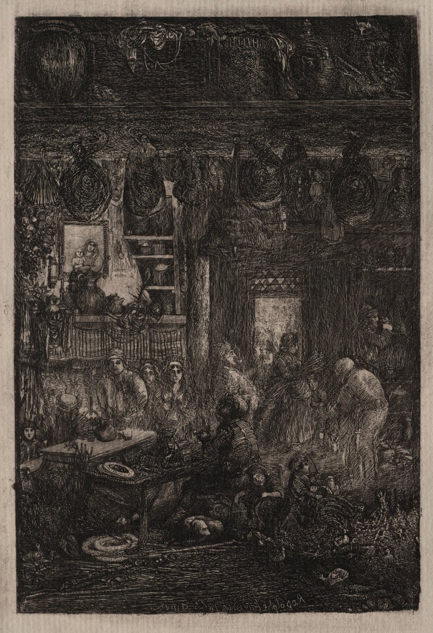 Moldavisk interiør, 1865. af Rodolphe Bresdin