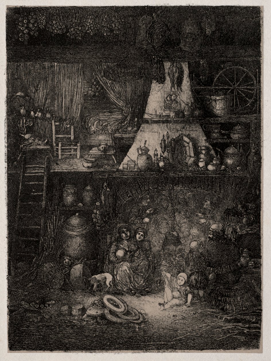 Bondeinteriør i Haute-Garonne, 1858. af Rodolphe Bresdin