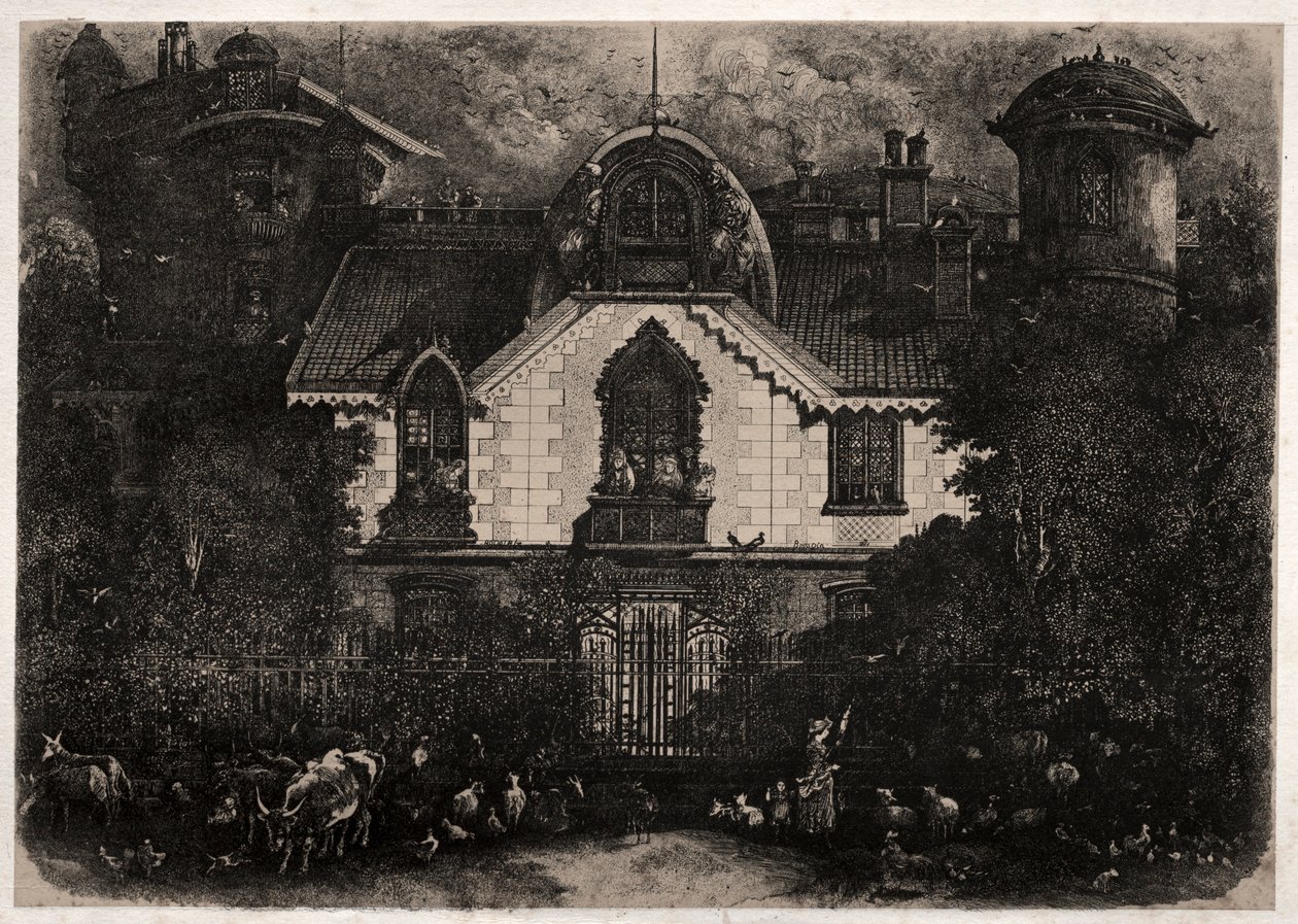 Det fortryllede hus, 1871. af Rodolphe Bresdin