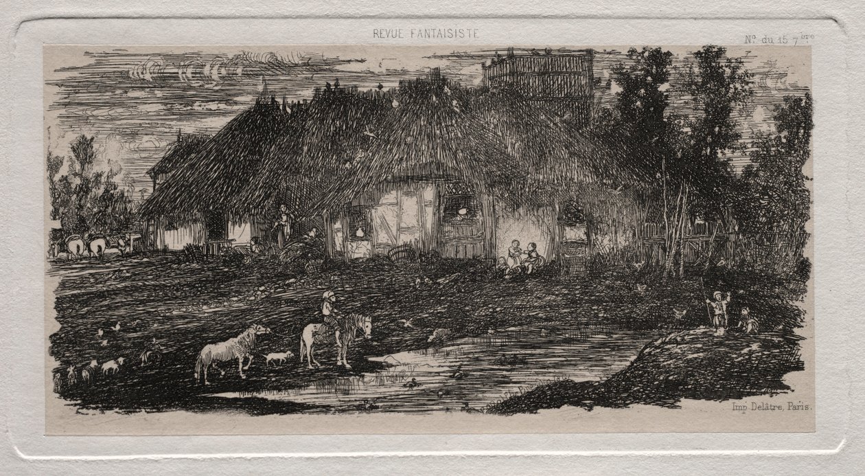 Gårdsgården, 1861. af Rodolphe Bresdin