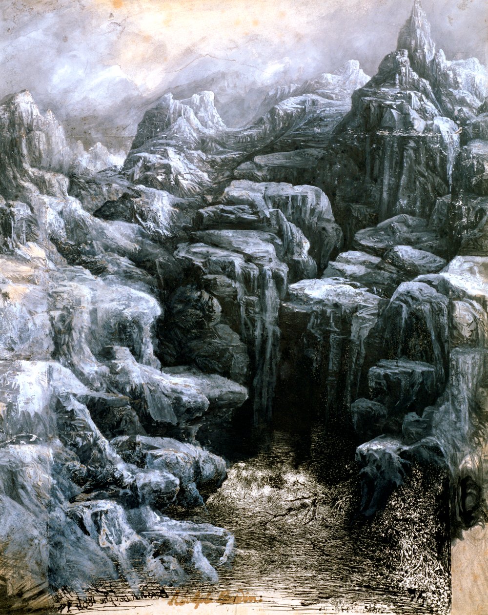 The Rocks, c1842-1885 af Rodolphe Bresdin