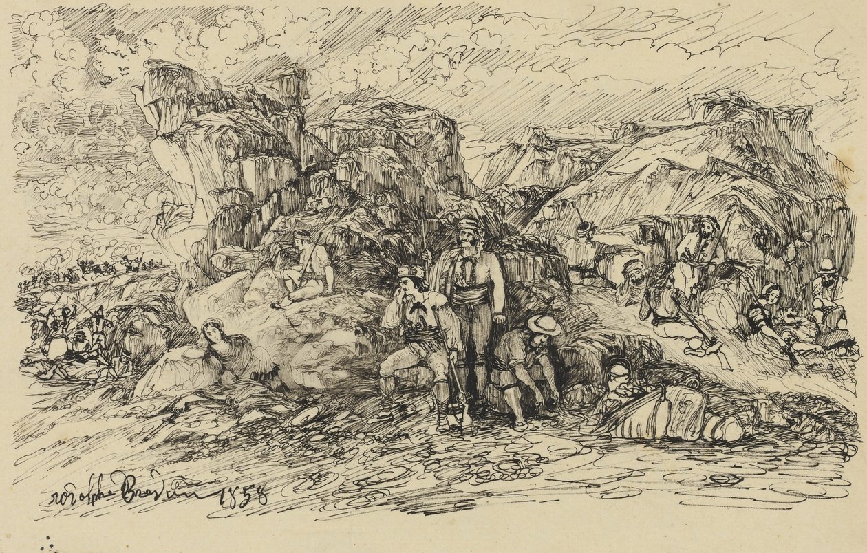 Smuglerne, 1858 af Rodolphe Bresdin