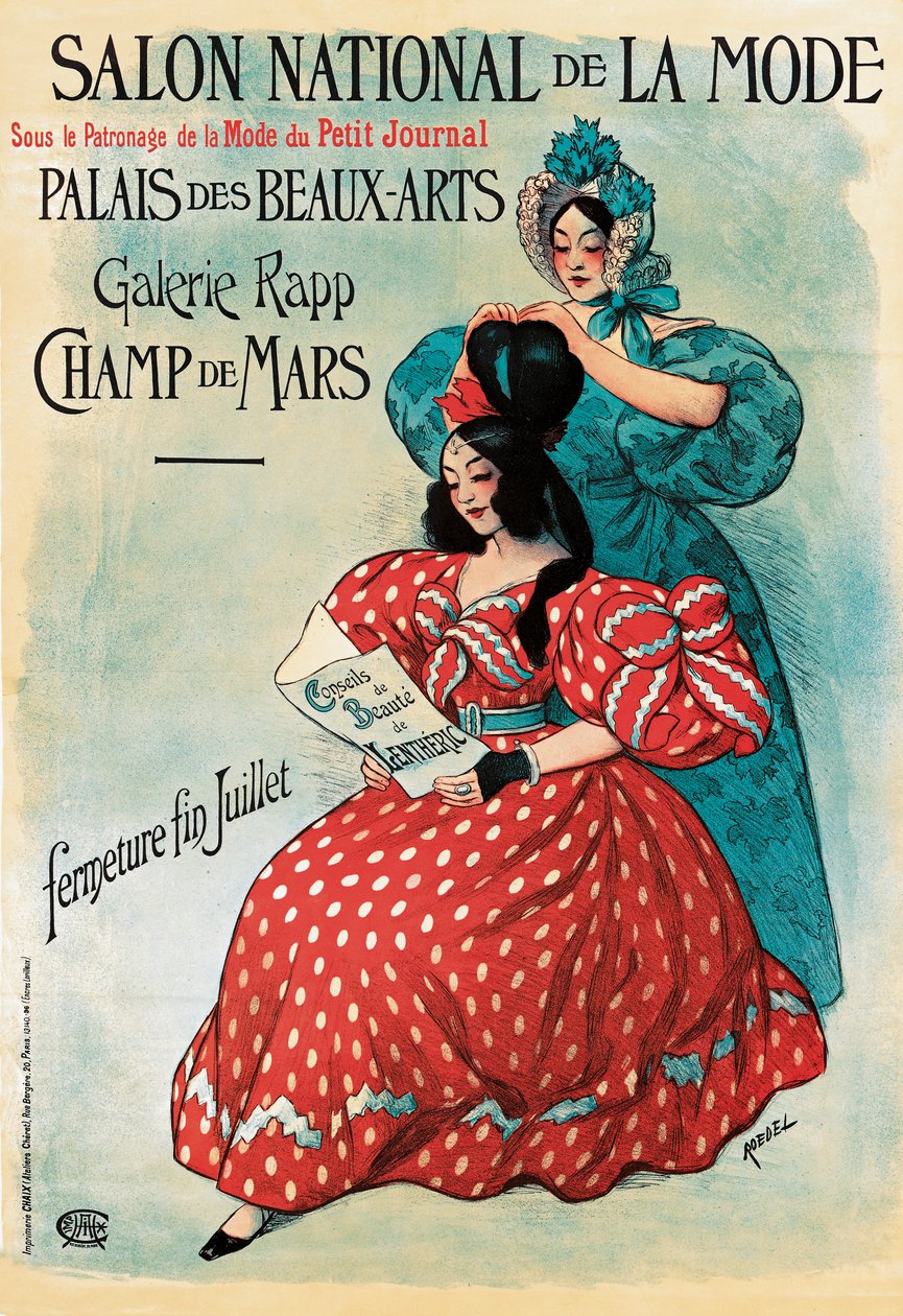 Reklameplakat for "Salon National de la Mode", 1895 af Roedel