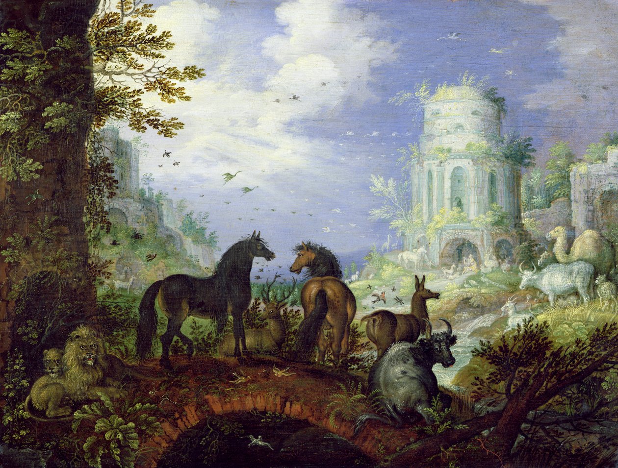 Orpheus charmerer dyrene, 1626 af Roelandt Jacobsz. Savery