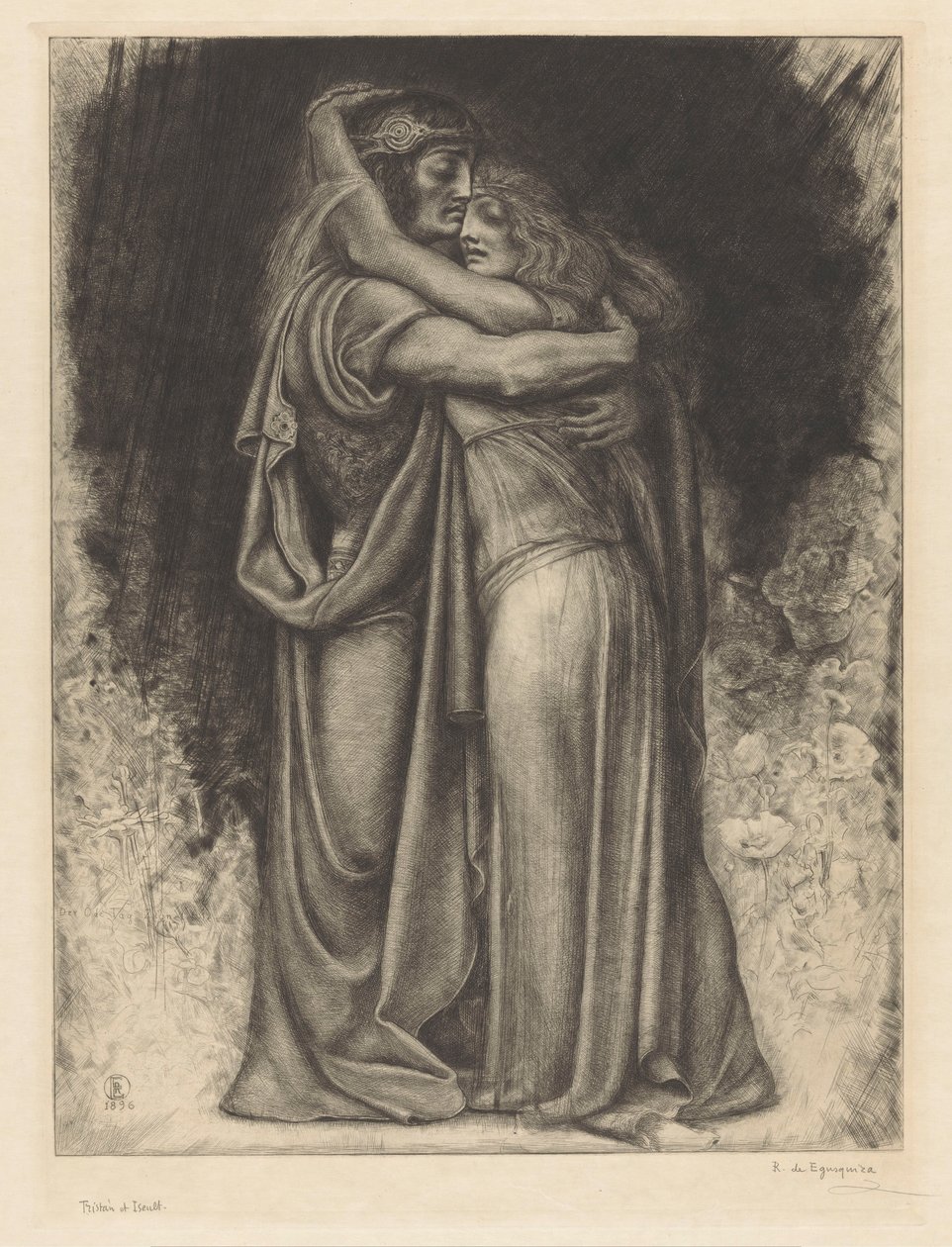 Tristan og Isolde i omfavnelse af Rogelio de Egusquiza