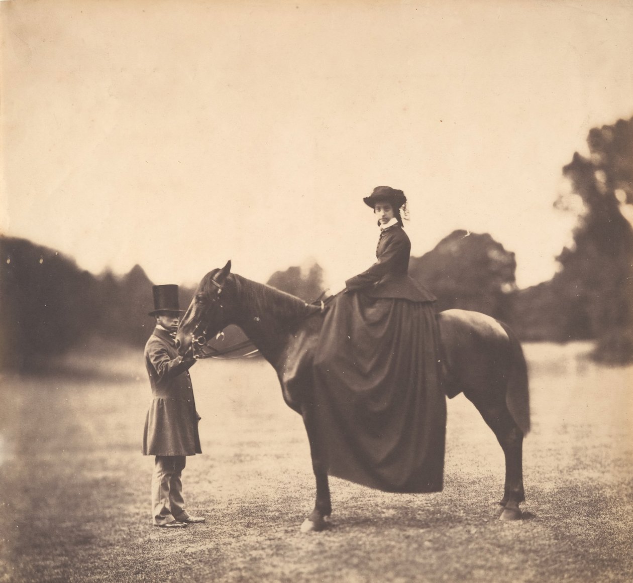 Dame til hest, 1850