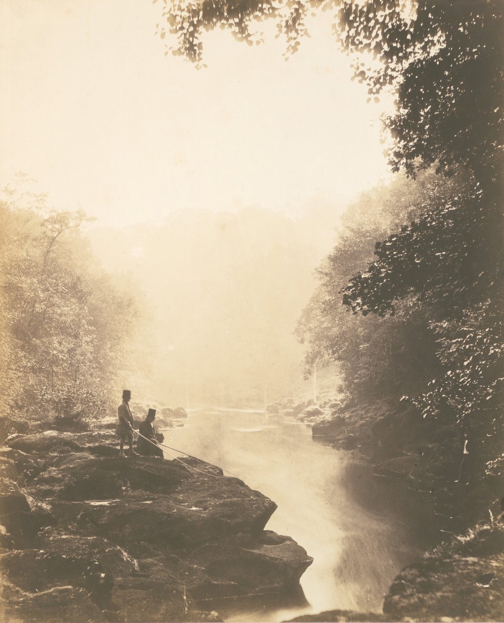 Wharfe and Pool, Below the Strid, 1854. af Roger Fenton