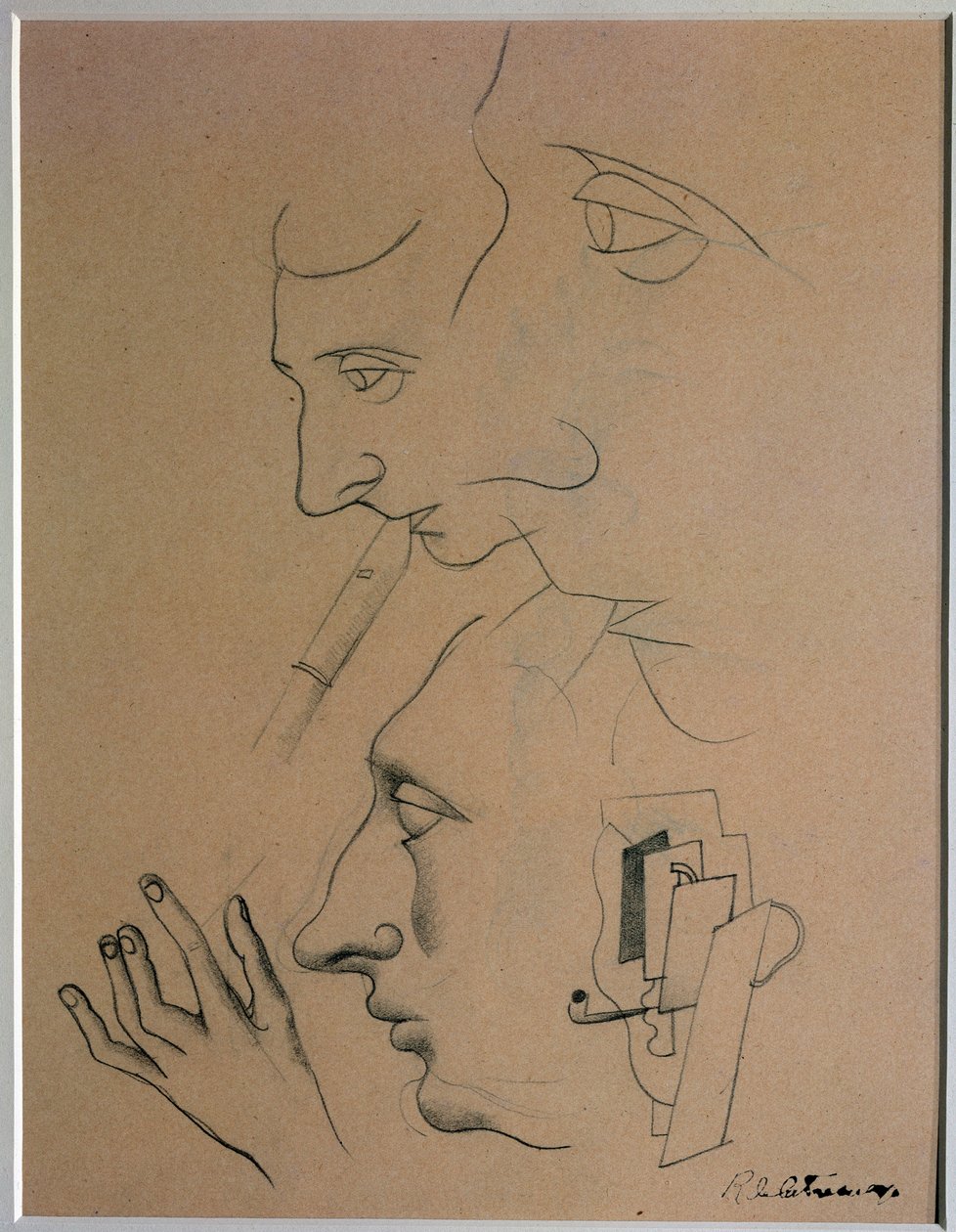 Musikeren (Tegning, 20. århundrede) af Roger de La Fresnaye