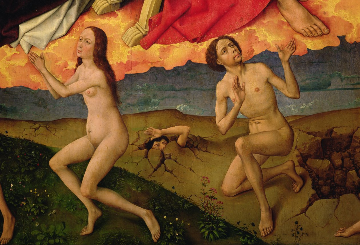 Den sidste dom, detaljer om de dødes opstandelse, ca. 1445-50 af Rogier van der Weyden
