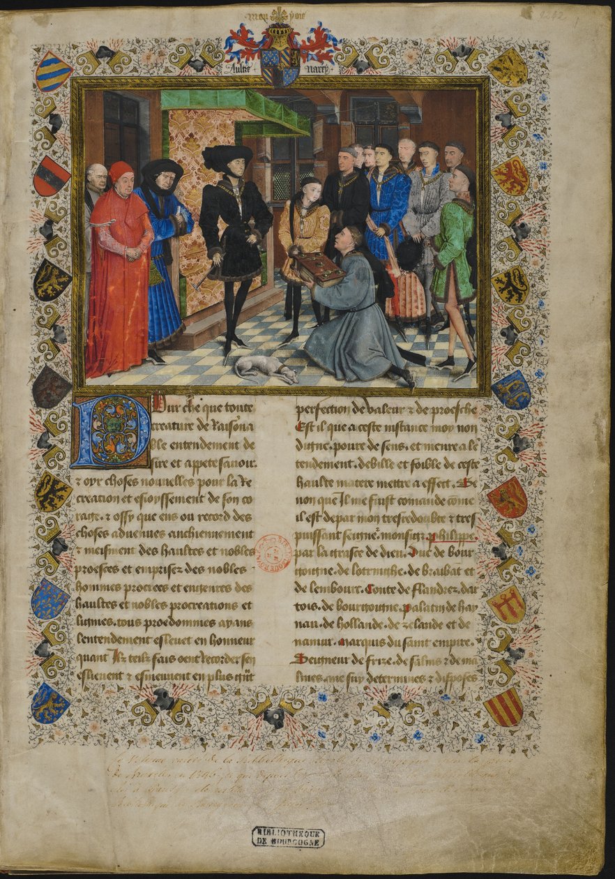 forsiden af ​​Chroniques de Hainaut af Rogier van der Weyden