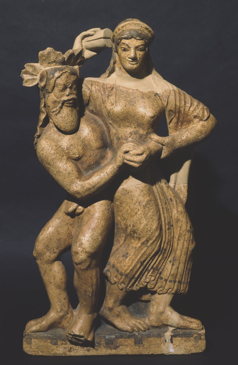 Antefiks, der forestiller en maenade og en satyr, Satricum af Roman