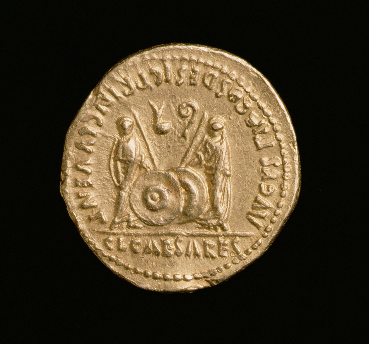 Aureus af kejser Augustus (31 f.Kr.-14 e.Kr.) romersk mønt (bagside) (guld) (for forside se 168069) af Roman