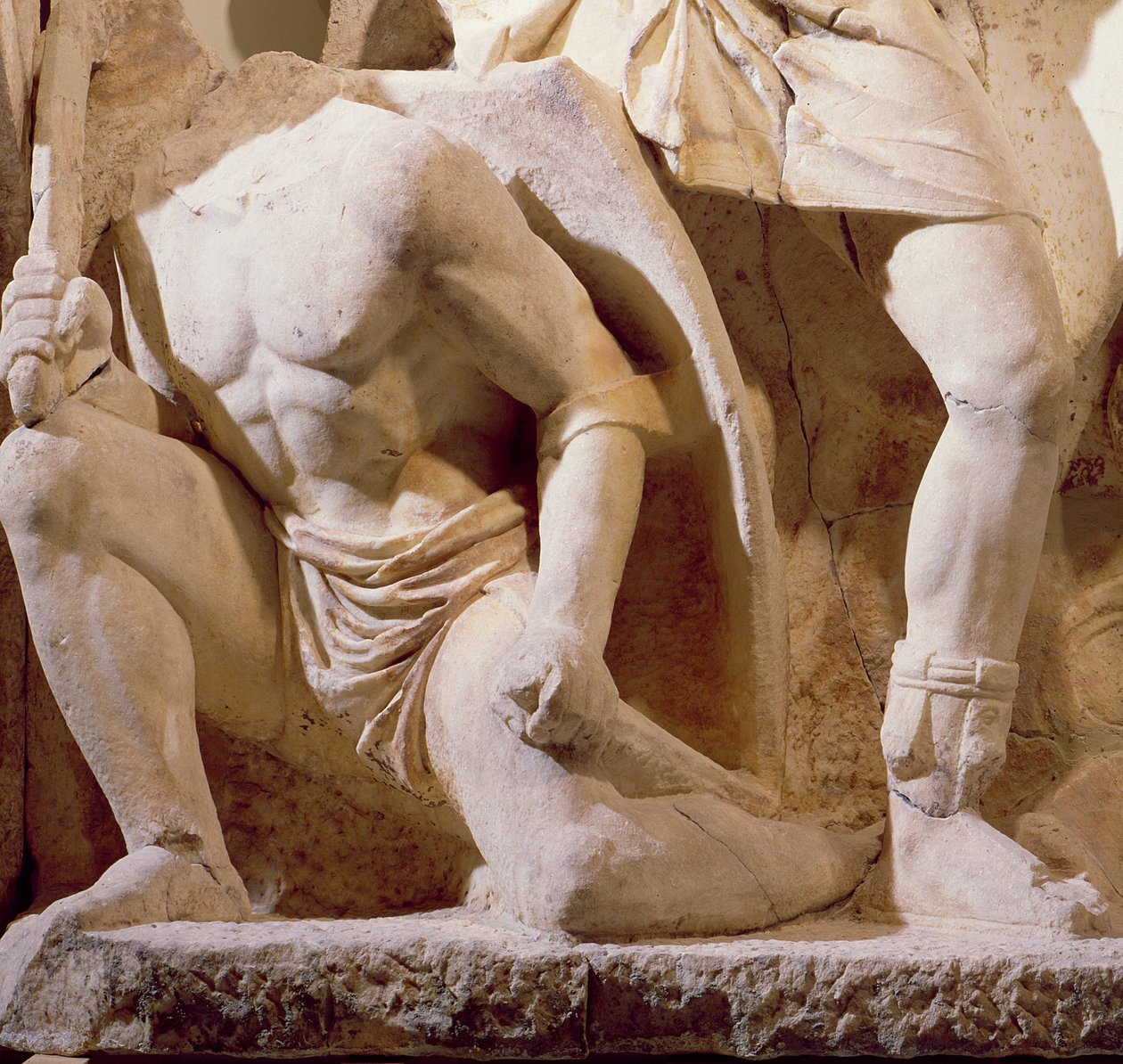 Kampscene, ca. 169 (marmor) (detalje) (se også 198133) af Roman