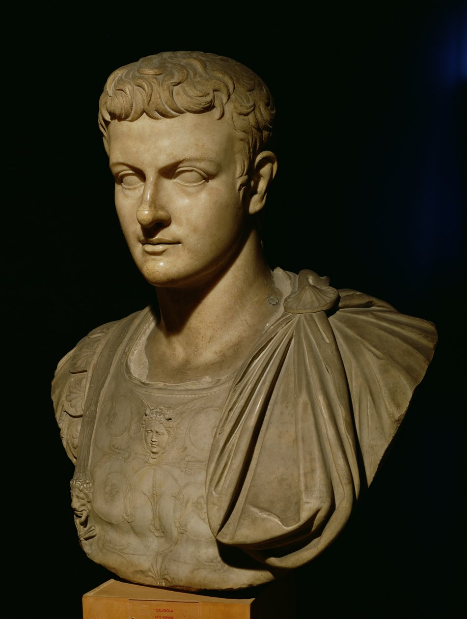 Buste af Caligula (12-41 e.Kr.) af Roman