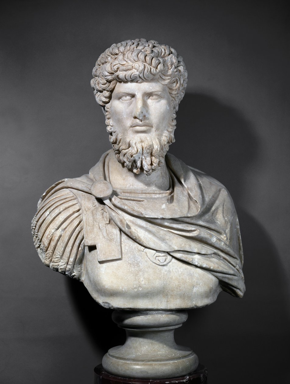 Buste af kejser Lucius Verus (86-161) (marmor) af Roman