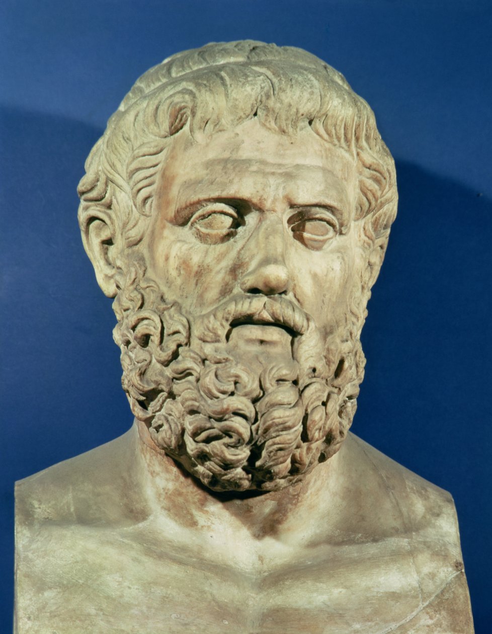 Buste af Sofokles (496-406 f.Kr.) (marmor) af Roman