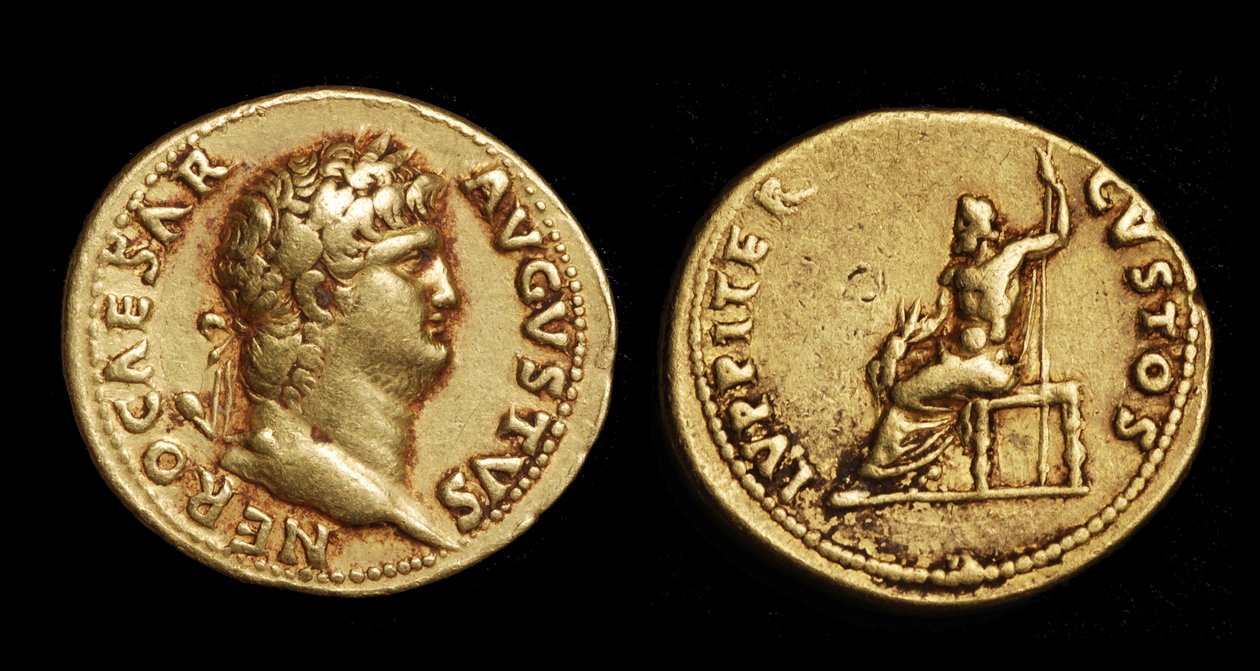 Kejser Neros mønter (metal) af Roman