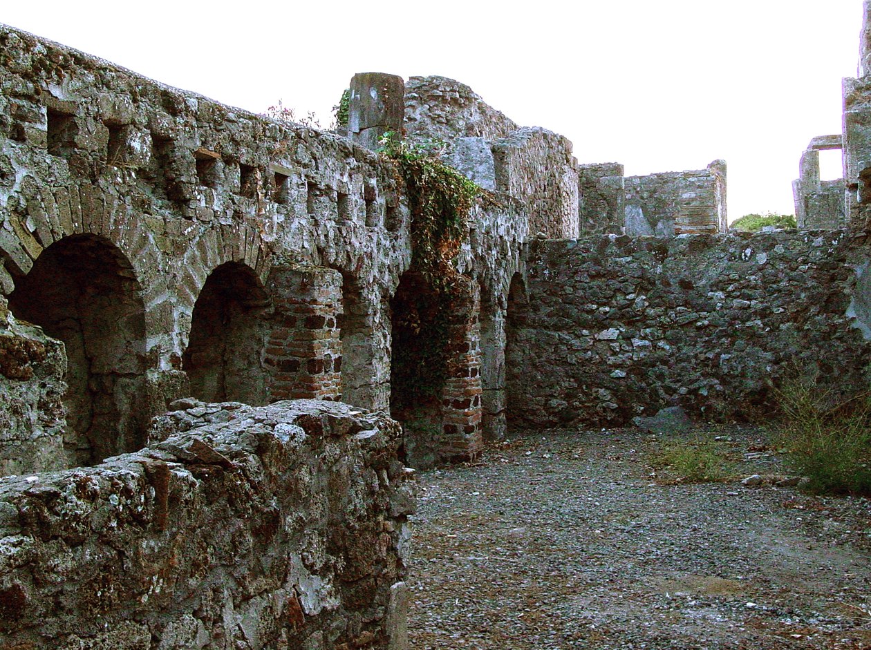 Gården til et ødelagt hus af Roman