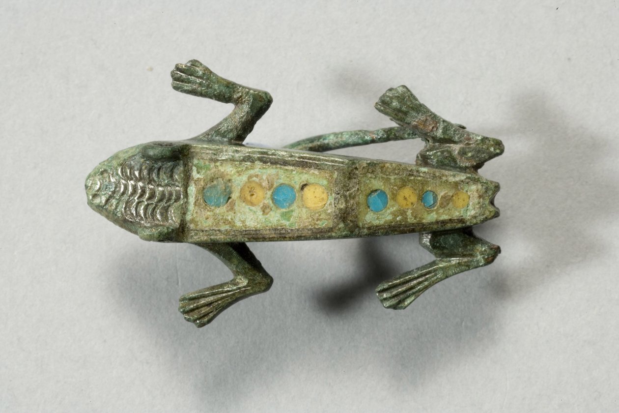 Fibula of a Frog, romano-keltisk, 3.-4. århundrede e.Kr. (bronze med emaljeindlæg) af Roman