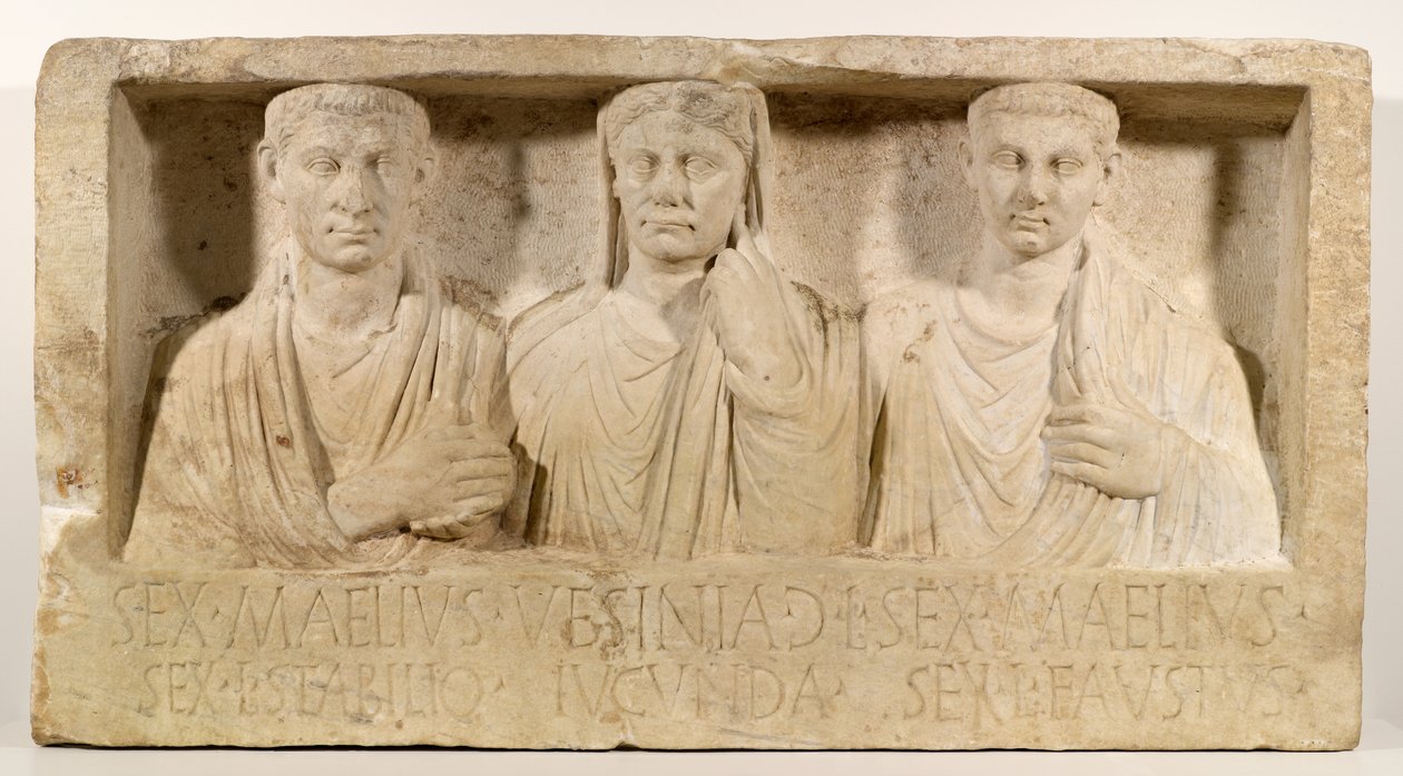 Begravelsesmonument for Sextus Maelius Stabilio, Vesinia Iucunda og Sextus Maelius Faustus af Roman