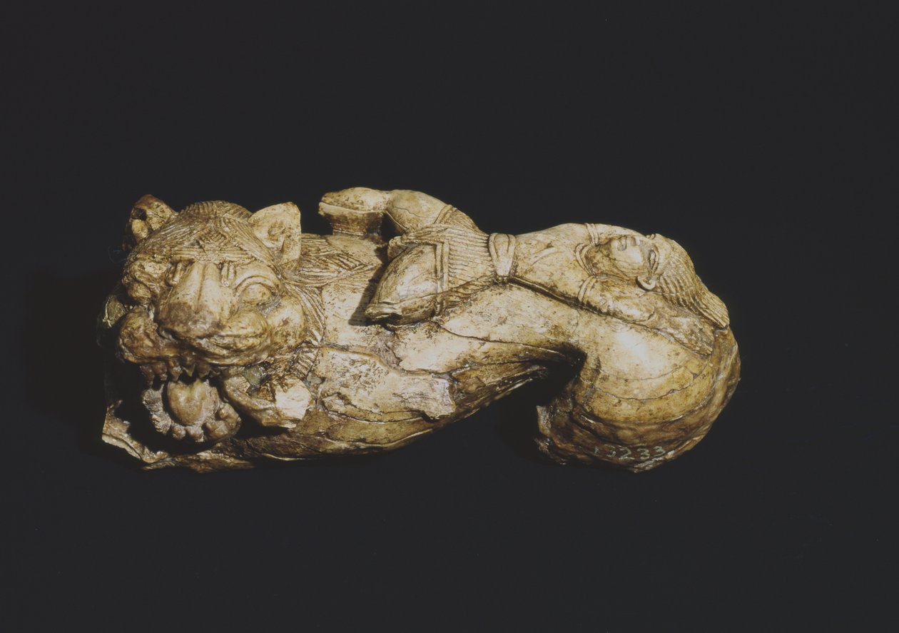 Løve og mand, fra Bernardini di Palestrinas grav af Roman