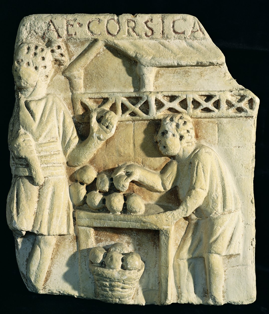Relief forestillende en brødsælger af Roman