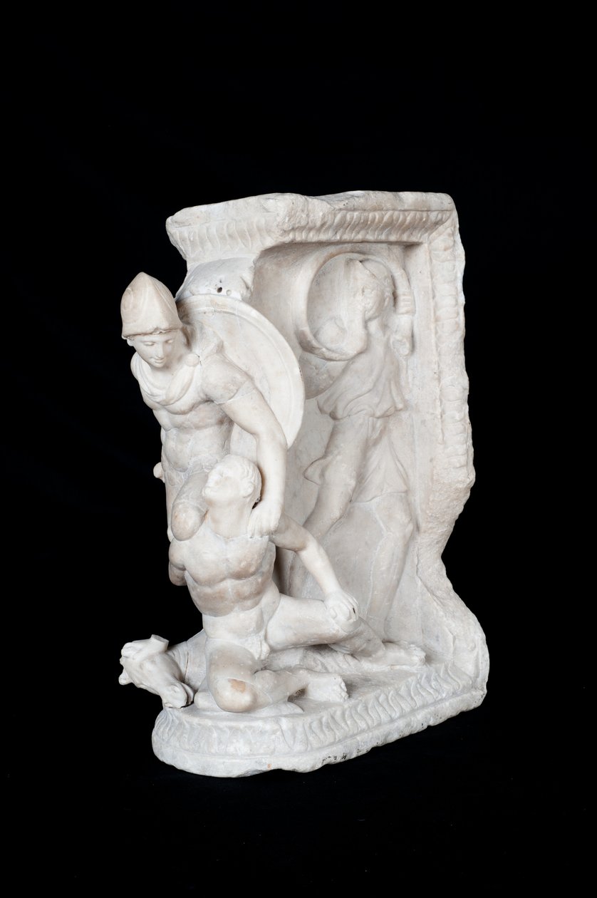Relief med kriger og ridder (marmor) af Roman