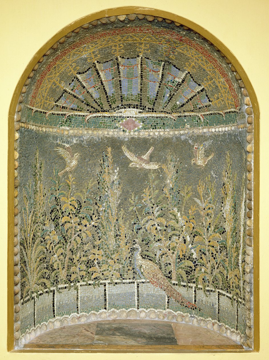 Romersk mosaikfontæniche, c1st AD (mosaik) af Roman
