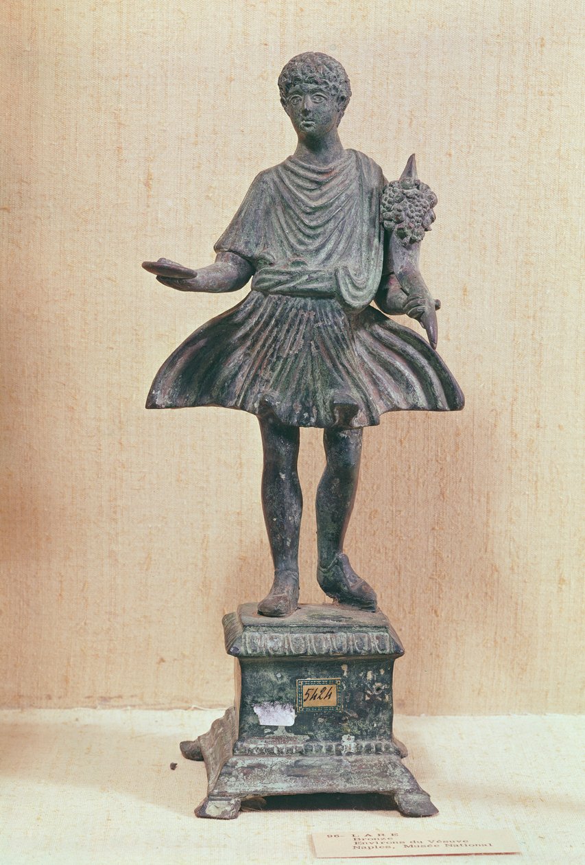 Statuette af Lar, fundet nær Vesuv (bronze) af Roman
