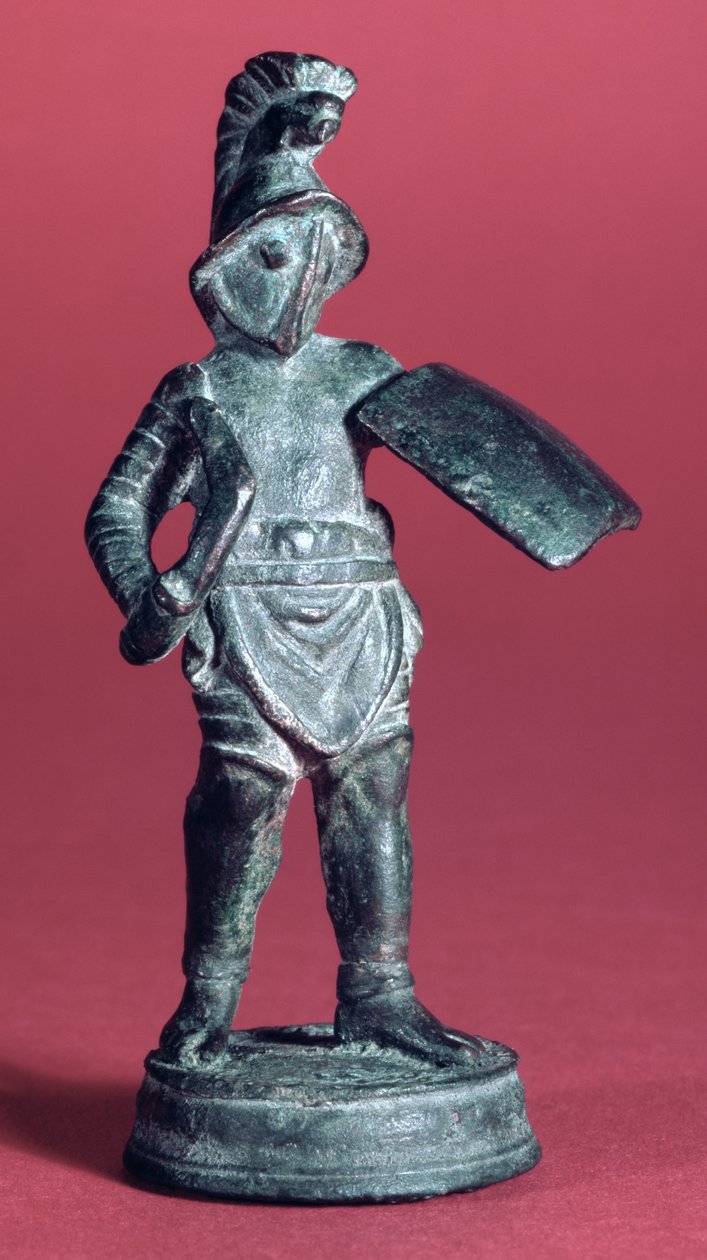 Statuette af en gladiator, (bronze) af Roman