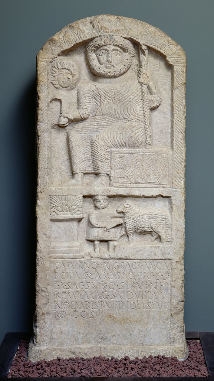 Stele dedikeret til Saturn, fra El-Ayaida, 323 e.Kr af Roman