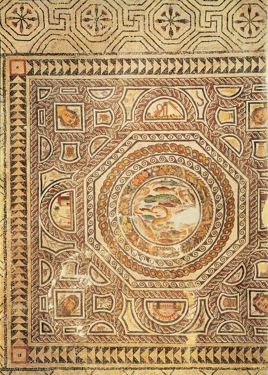 De fire årstider, fra Vega Baja (mosaik) af Roman