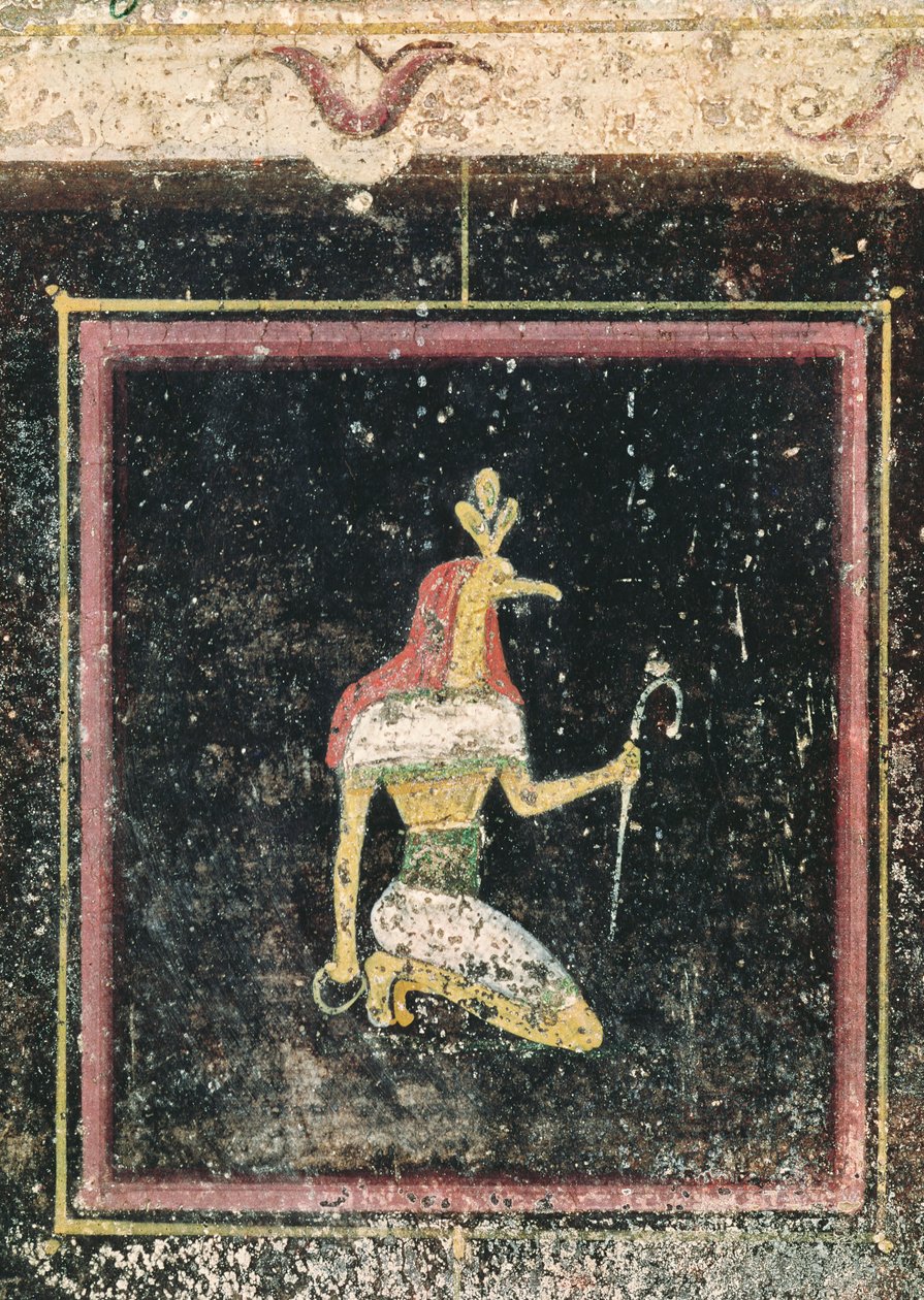 Thoth, detalje fra et talinium dekoreret med malerier i egyptisk stil, ca. 27-14 f.Kr. af Roman