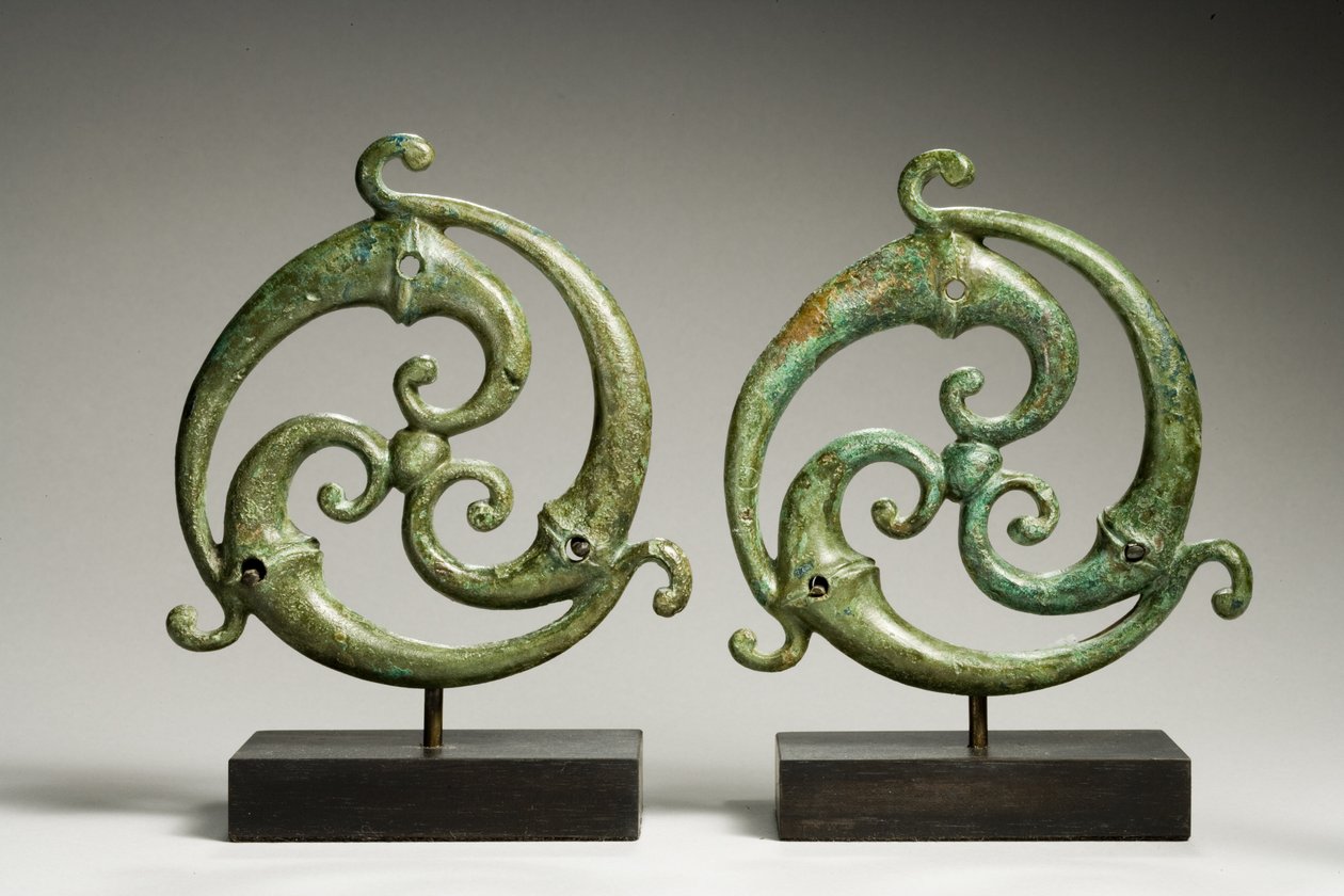 Triskele applikationer, romansk-keltisk, ca. 3. århundrede e.Kr. (bronze) af Roman