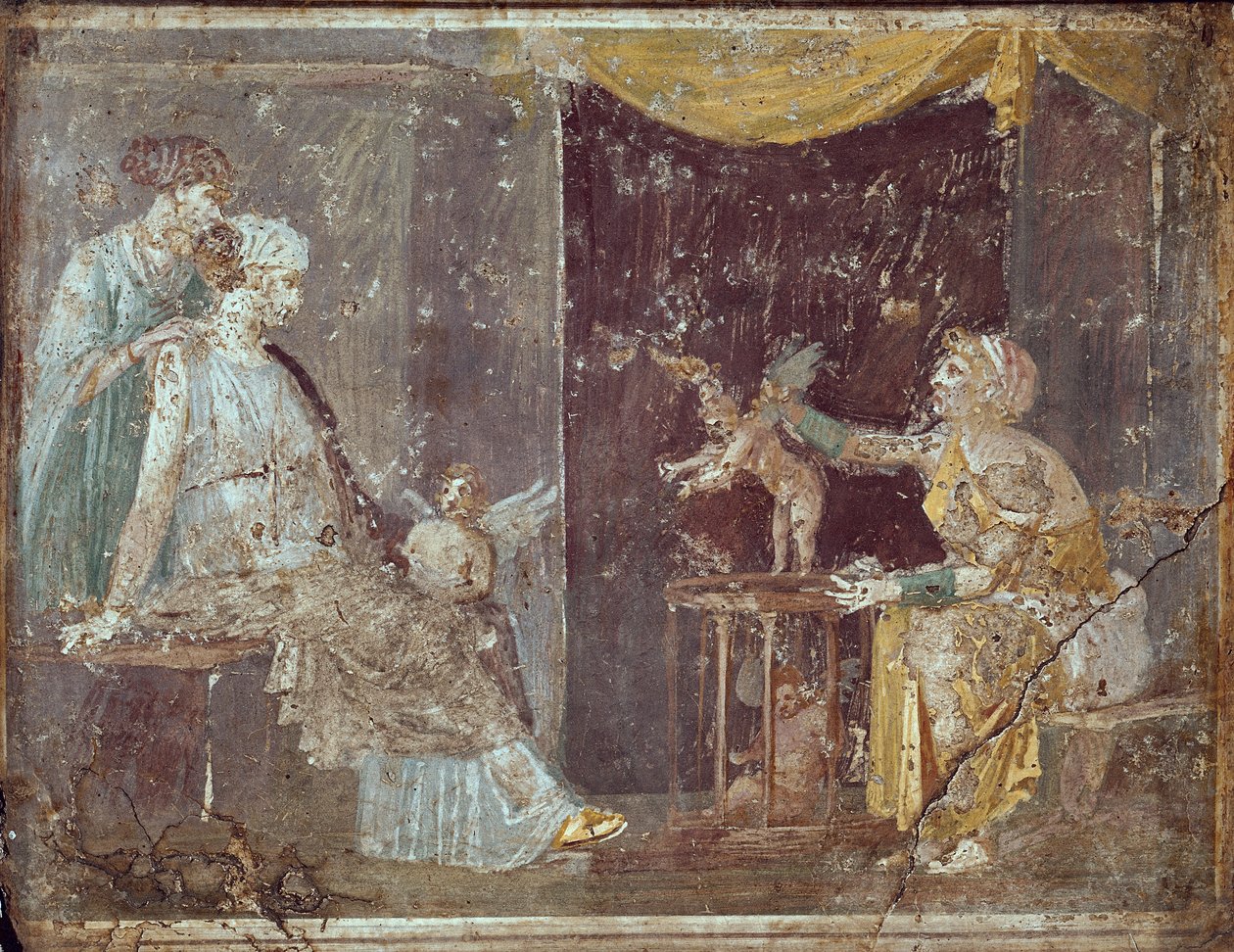 Kvinde, der sælger amoriner, fra Stabiae, 1. århundrede f.Kr.-79 e.Kr. af Roman