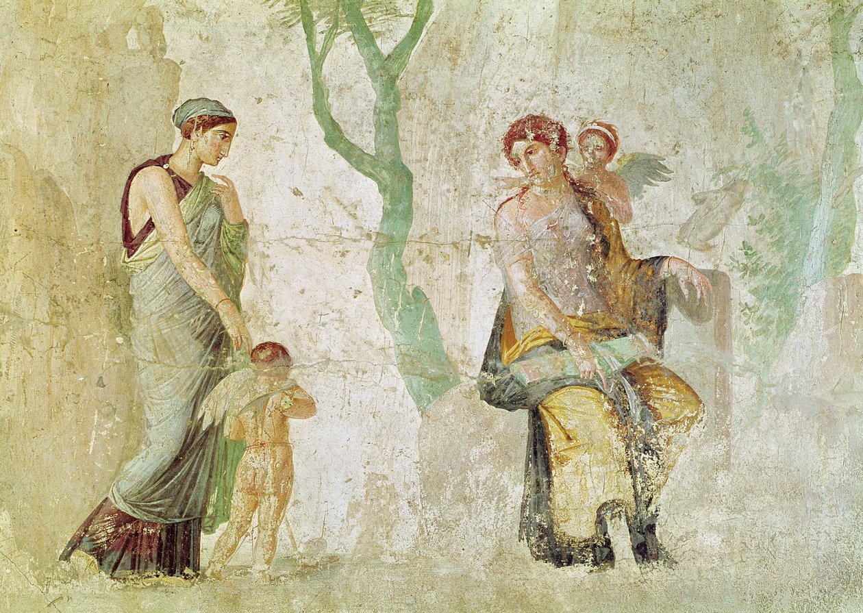 Eros bliver straffet i nærværelse af Afrodite af Roman Imperial Period