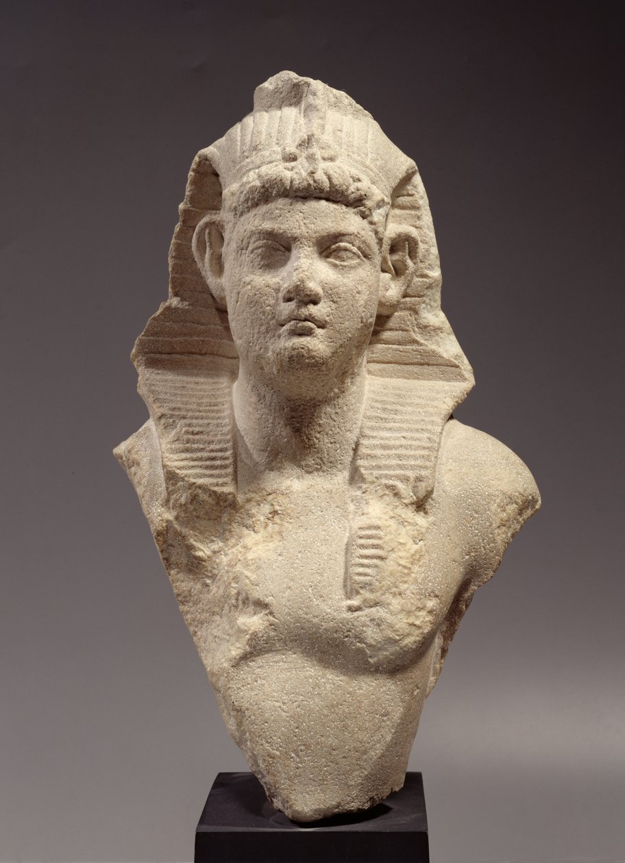 Buste af en romersk kejser som farao (marmor) af Roman Period Egyptian