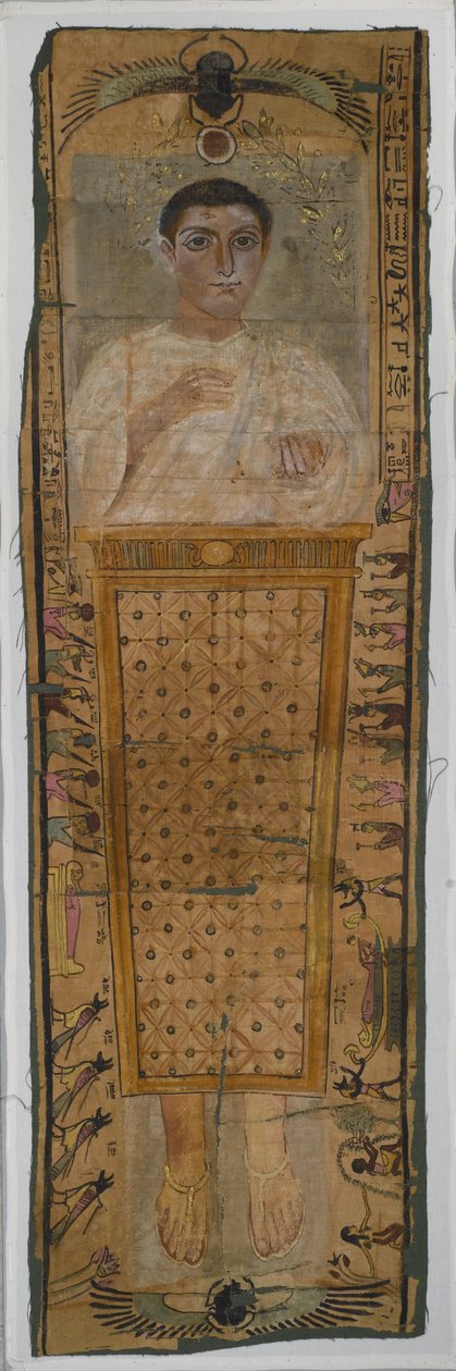 Omhyggeligt malet ligklæde af Neferhotep, søn af Herrotiou, 100-225 AD (malet linned) af Roman Period Egyptian