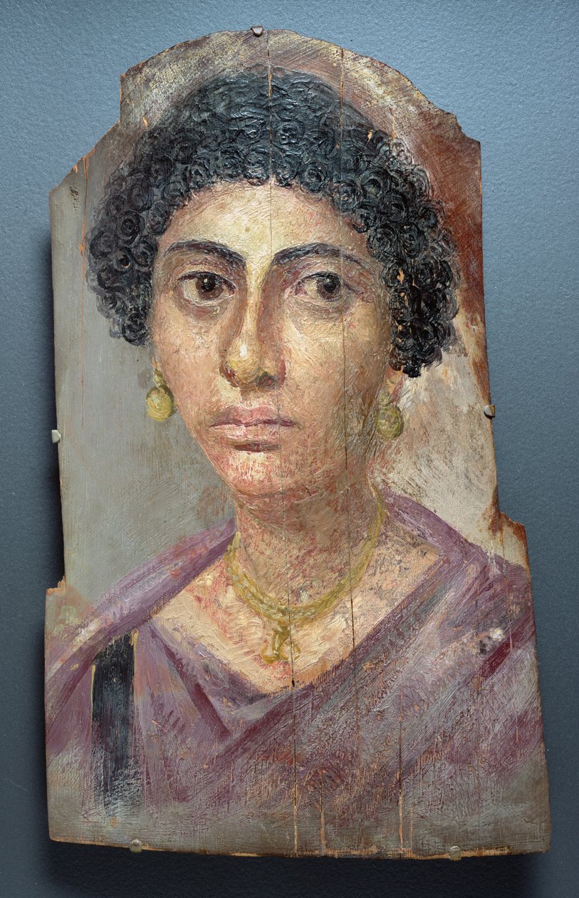 Funerary Portrait of a Woman, AD 100-05 (enkaustisk på træ) af Roman Period Egyptian
