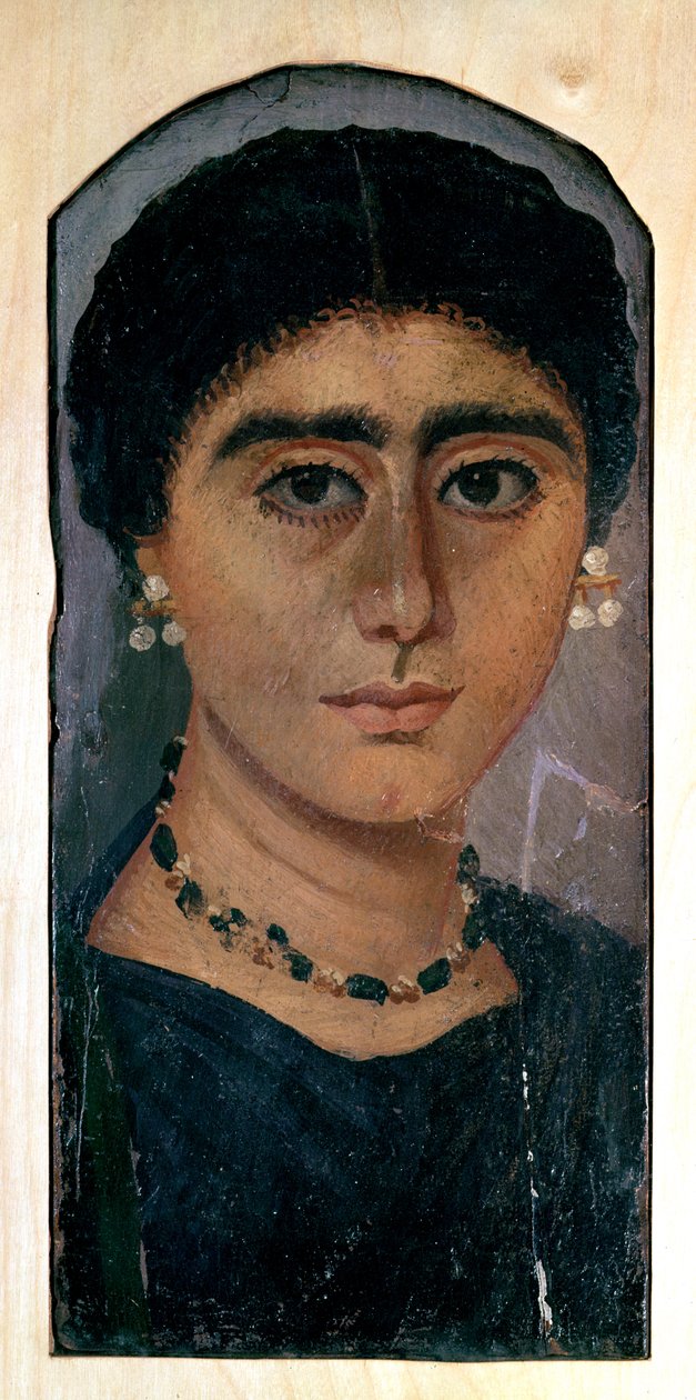 Portræt af en kvinde, fra Fayum, 1.-4. århundrede (enkaustisk voks på træ) af Roman Period Egyptian