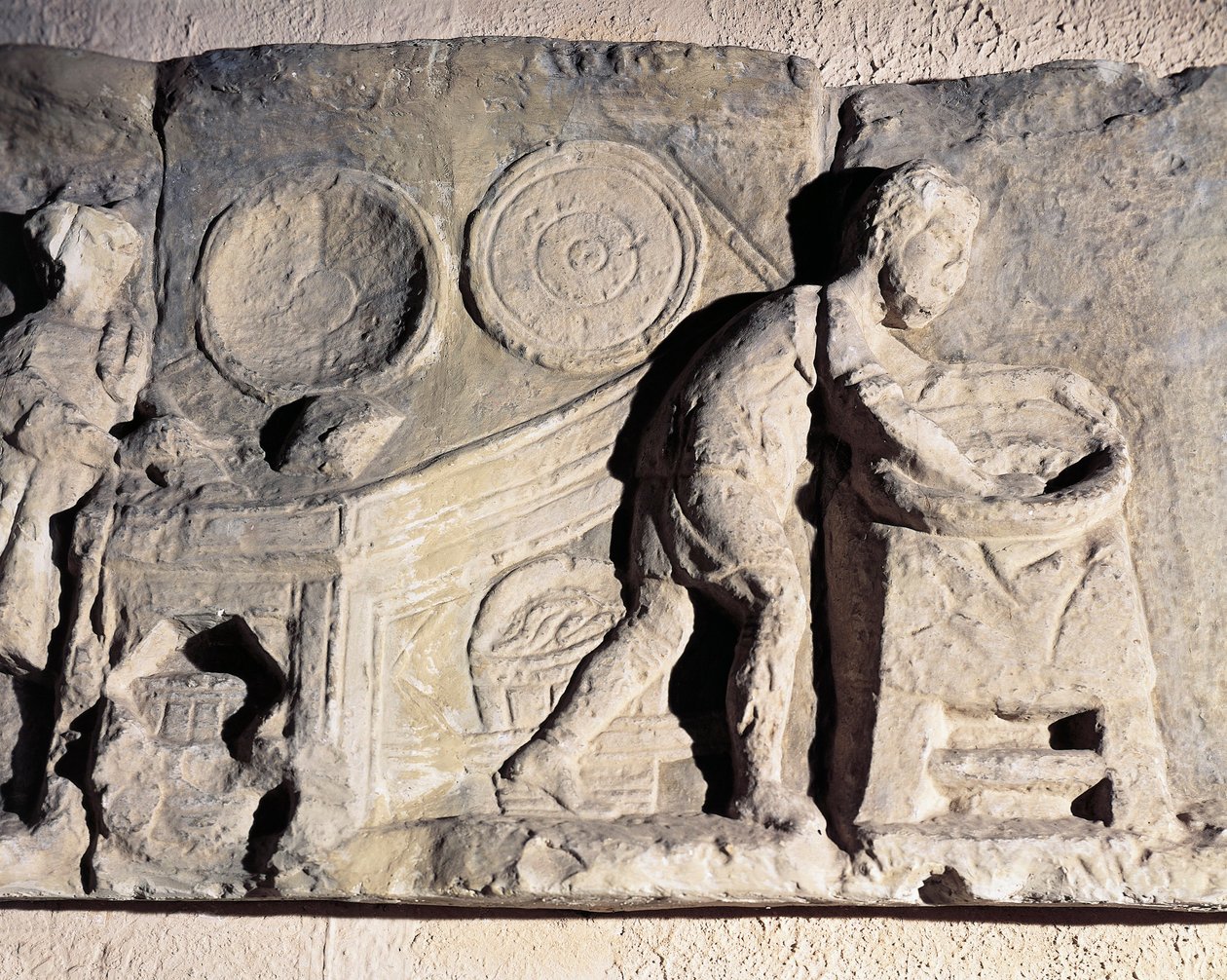 Bas-relief forestillende brødfremstilling, romersk, 2.-3. århundrede e.Kr af Roman