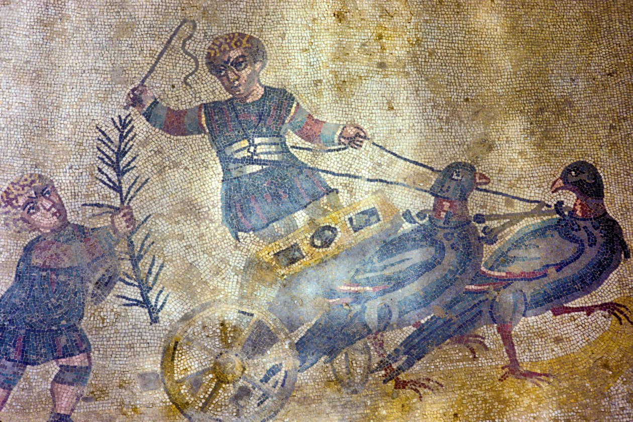 Fuglevogn (mosaik) af Roman