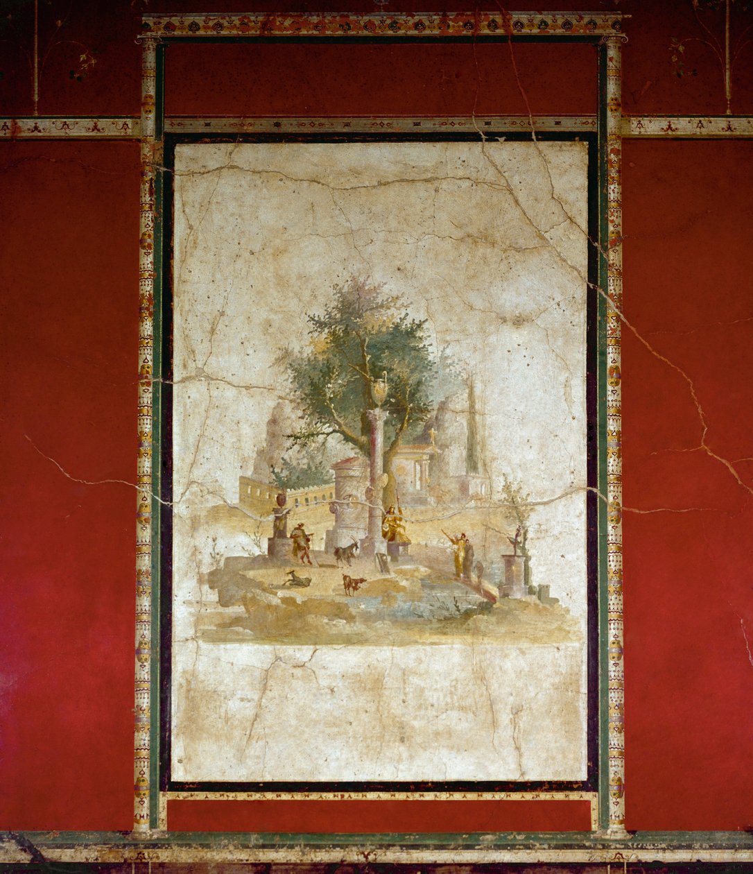 Bukolisk landskab (fresko af Roman