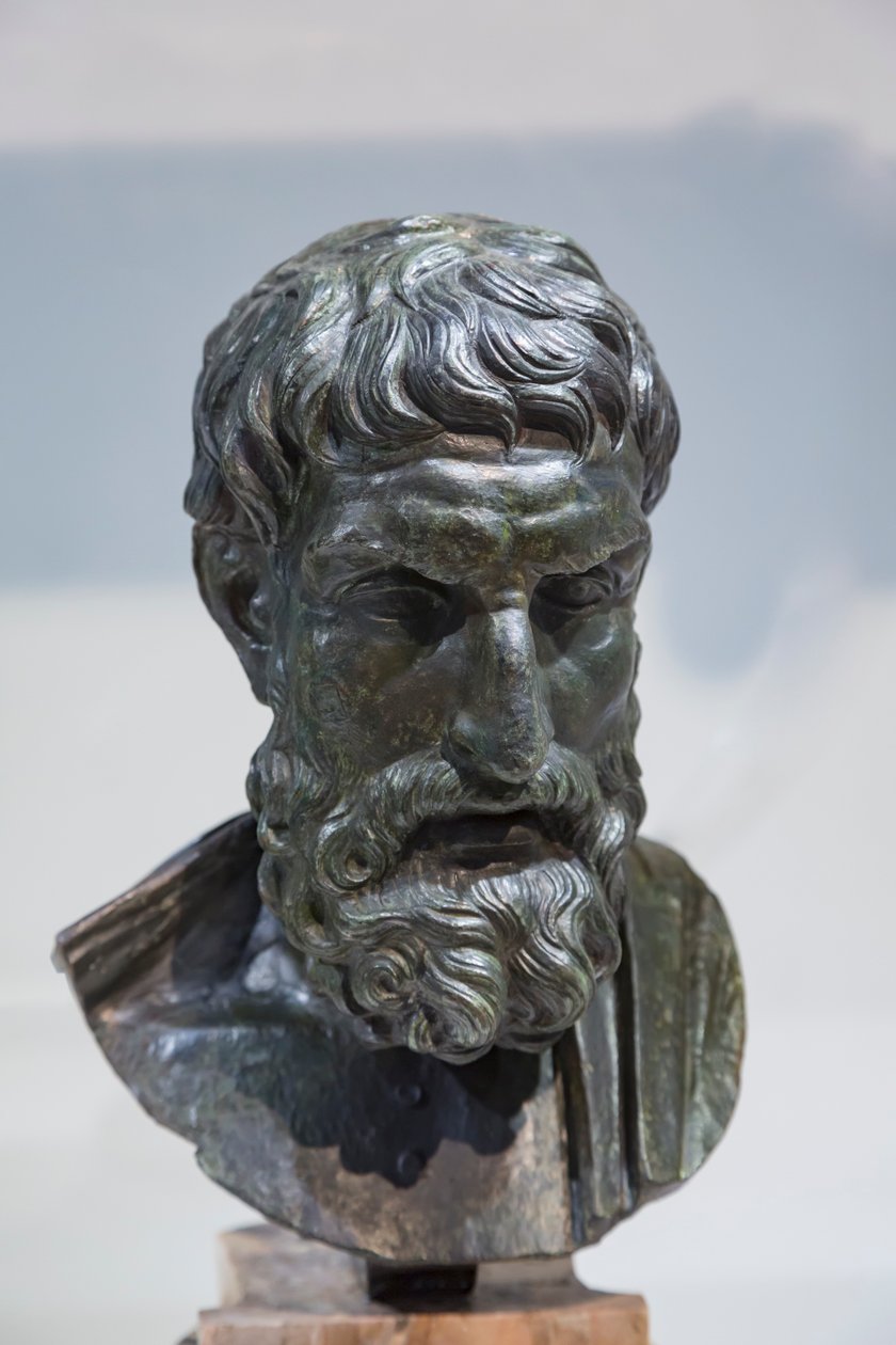 Buste af Epicurus buste (bronze) af Roman