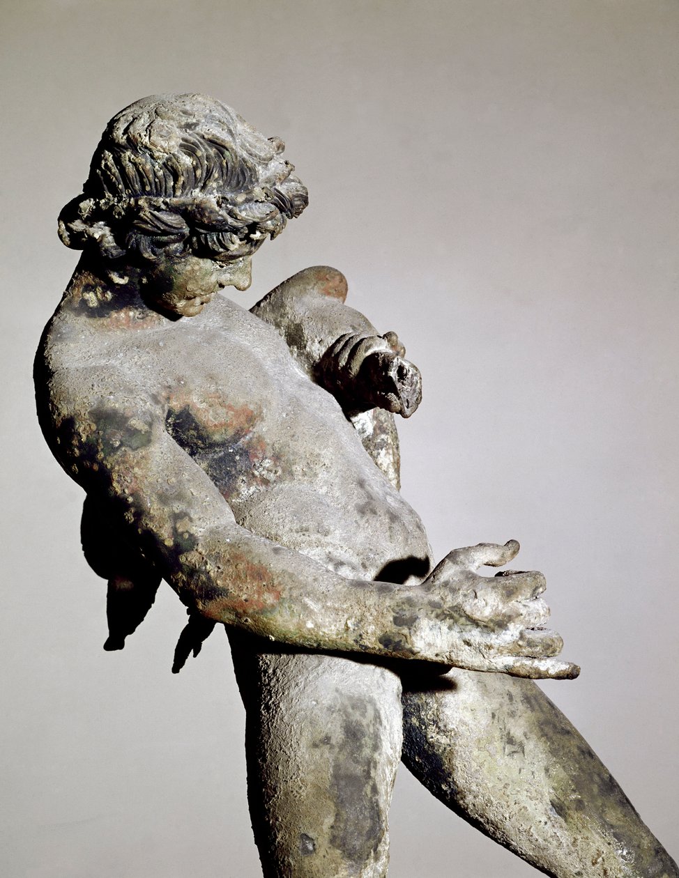 Detalje af en faun (bronzeskulptur af Roman