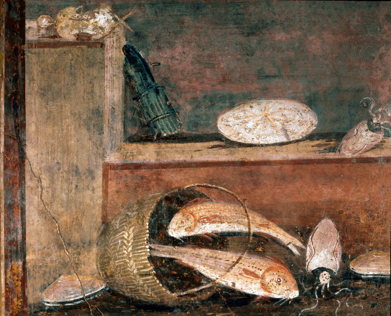 Fisk og asparges (fresco af Roman